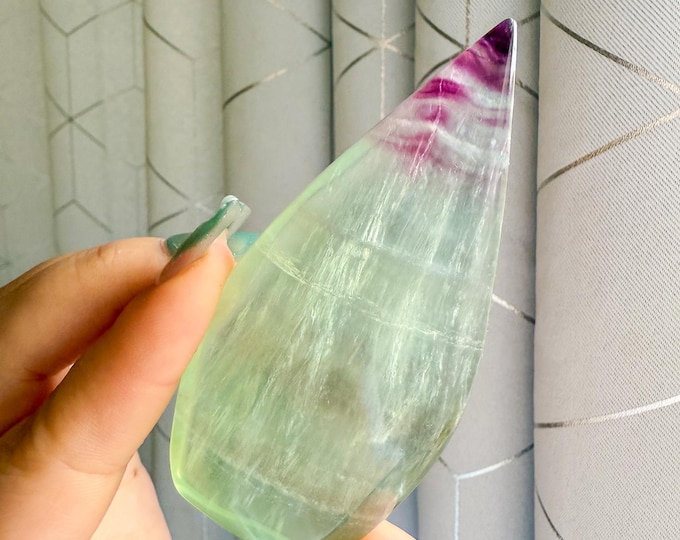 Green fluorite flame point healing crystal home decoration meditation | gift for her |gift for him |crystal gift
