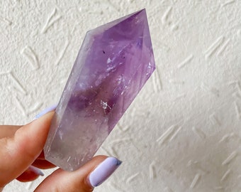 amethyst Crystal  tower phantom amethyst point ｜high grade phantom amethyst with rainbow crystal tower healing crystal home decor