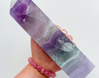 Fluorite crystal towers healing crystal home decoration | premium snowflake fluorite crystal tower 