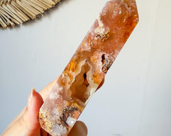 Carnelian Flower agate Crystal tower (LY)  | High-quality carnelian flower agate crystal tower healing crystal home decor