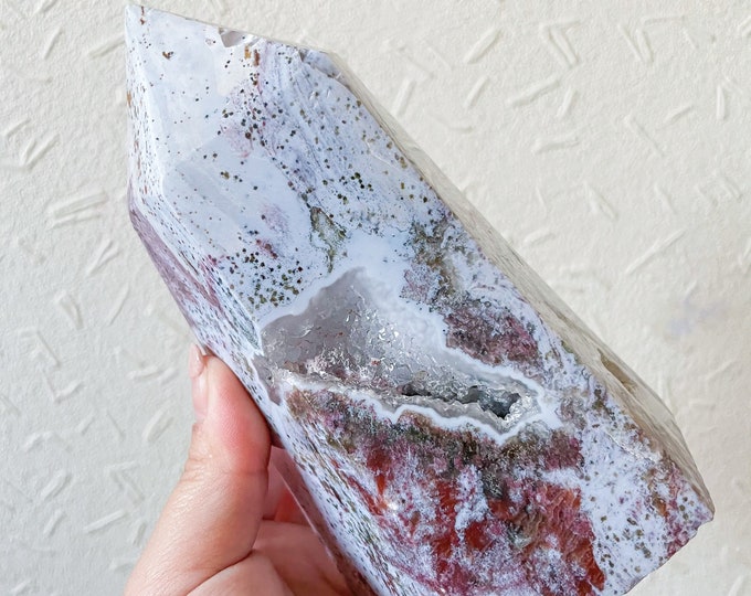 Druzy Ocean Jasper large crystal tower healing crystal home decor