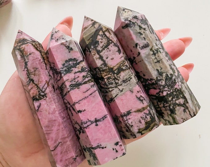 Rhodonite tower point healing crystal home decoration