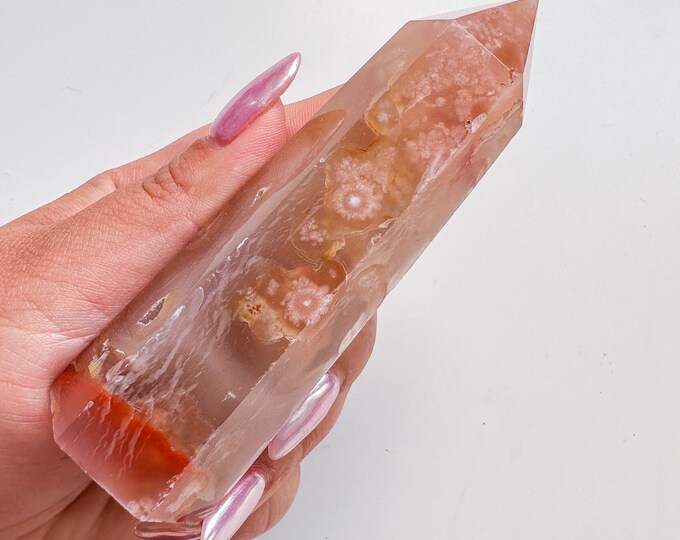 flower agate (PP) Crystal tower | flower agate crystal tower healing crystal home decor |crystal gift |unique home decor|
