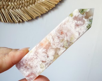 Flower agate geode Crystal tower (LY)  | High-quality flower agate crystal tower healing crystal home decor