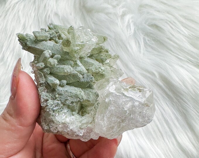 Mini chlorite quartz mineral specimen | premium crystal cluster | crystal healing home decoration | healing crystal | crystal decoration