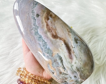 Ocean Jasper with Blue chalcedony crystal freeform healing crystal home decor