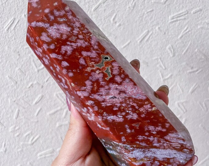 Ocean Jasper crystal tower healing crystal home decor