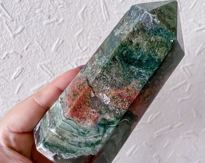 Ocean Jasper crystal tower healing crystal home decor