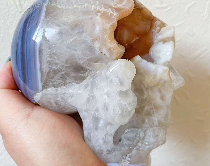Pink amethyst crystal skull | Large crystal Skull home decor