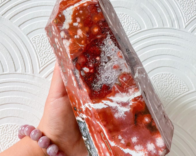 Ocean Jasper crystal tower healing crystal home decor