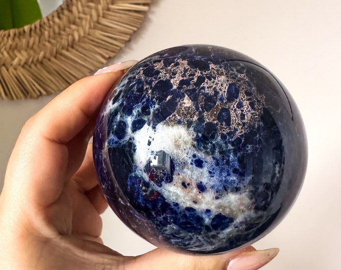 Large Blue Sodalite crystal sphere healing crystal home decor
