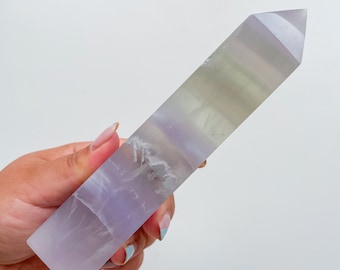 Fluorite crystal towers healing crystal home decoration | premium snowflake fluorite crystal tower
