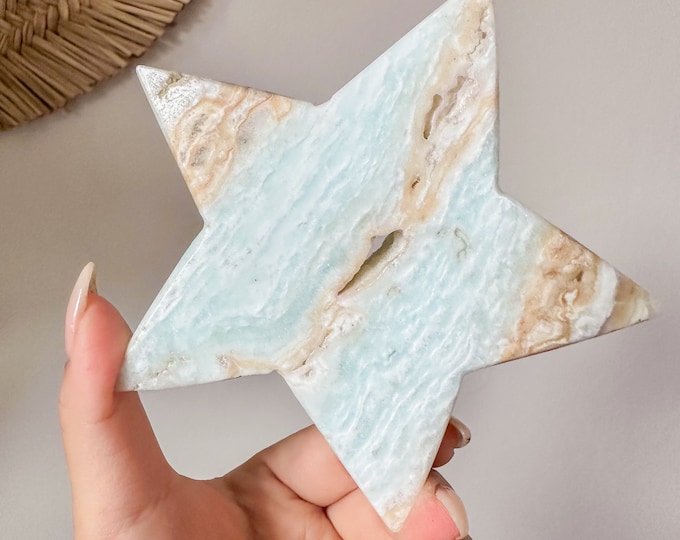 Caribbean Blue Calcite Crystal Star - Home Decoration | Healing Crystal Decor