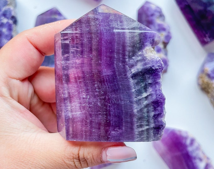Fluorite tower slab| high quality fluorite crystal | purple fluorite freeform
