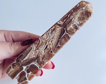 Chocolate  calcite crystal tower chunky crystal tower healing crystal healing journey home decoration