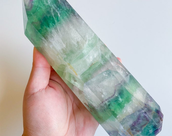 Fluorite crystal towers healing crystal home decoration | premium snowflake fluorite crystal tower