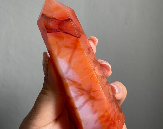 Carnelian crystal tower | Carnelian stone home decoration | carnelian stone healing crystal | birthstone gifts| wedding anniversary gift