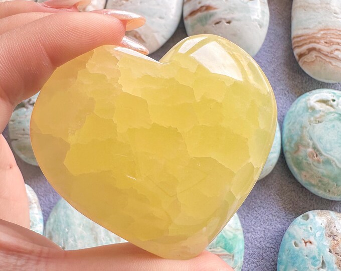 Reiki Healing lemon yellow calcite Heart- SolarPlexus-Happy & Joy