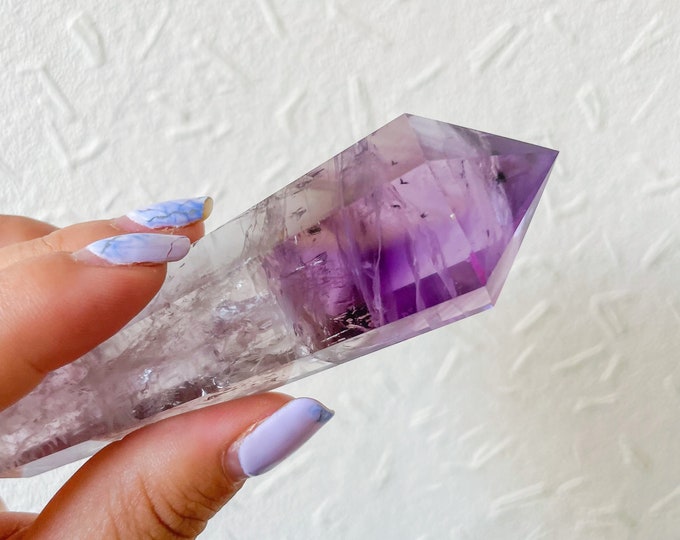 amethyst Crystal  tower Phantom ametrine crystal point ｜premium citrine amethyst crystal tower with rainbow healing crystal home decor