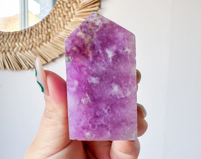 Fluorite crystal tower | Fuchsia fluorite |silk fluorite | pink fluorite | purple fluorite  crystal tower healing crystal home decoration