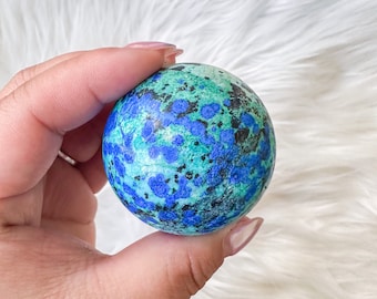 Rare Azurite with Malachite Sphere