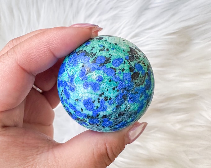 Rare Azurite with Malachite Sphere