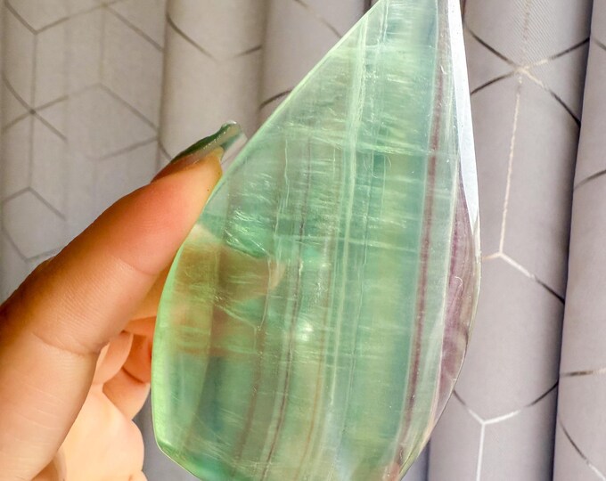 Green fluorite flame point healing crystal home decoration meditation | gift for her |gift for him |crystal gift