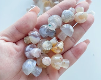 Crystal mushroom | premium gem quality cherry blossom agate mushroom!