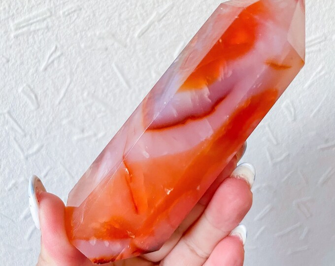 Carnelian crystal tower | Carnelian tower home decoration | carnelian stone  healing crystal | birthstone gifts| wedding anniversary gift