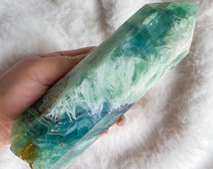 fluorite crystal tower healing crystal home decoration