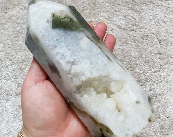 Moss agate crystal tower | moss agate home decoration | moss agate ornament | healing crystal | birthstone gifts| wedding anniversary gift