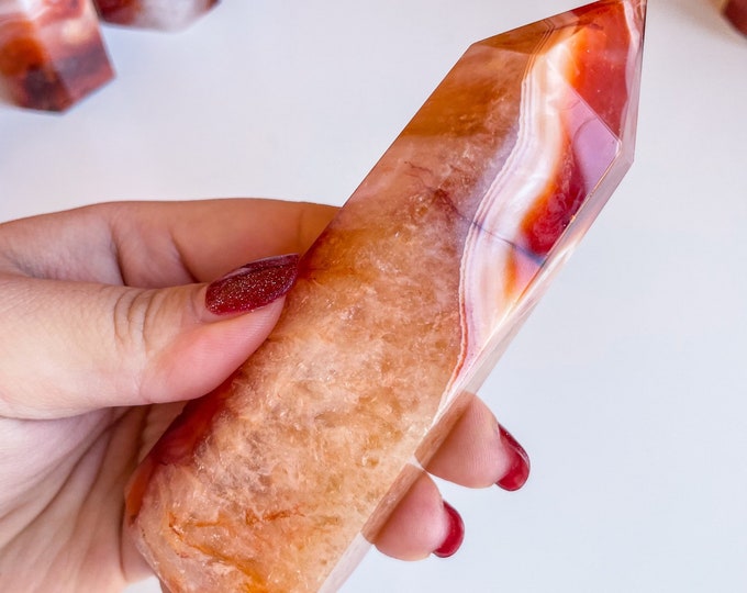 Carnelian crystal tower | Carnelian stone home decoration | carnelian stone healing crystal | birthstone gifts| wedding anniversary gift