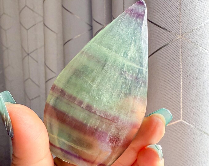 Green fluorite flame point healing crystal home decoration meditation | gift for her |gift for him |crystal gift