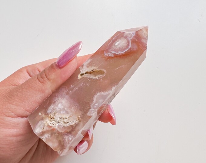 flower agate (PP) Crystal tower | flower agate crystal tower healing crystal home decor |crystal gift |unique home decor|