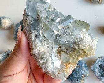 Celestite cluster, raw celestite, celestite geode, celestite crystal, natural celestite, crystal specimen