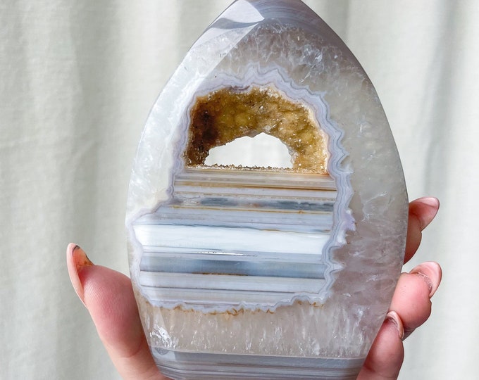 Druzy agate Freeform natural crystal ornament home decoration