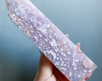 Flower agate crystal tower |cherry blossom agate home decoration | flower agate specimen | healing crystal | birthday gift|anniversary gift