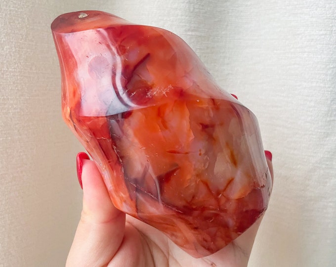 Carnelian crystal flame | Carnelian stone home decoration | carnelian stone healing crystal | birthstone gifts| wedding anniversary gift