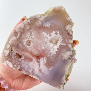 Roze amethist bloem agaat kristal plaat | bloem agaat specimen | helende kristal | verjaardagscadeau|anniversary gift