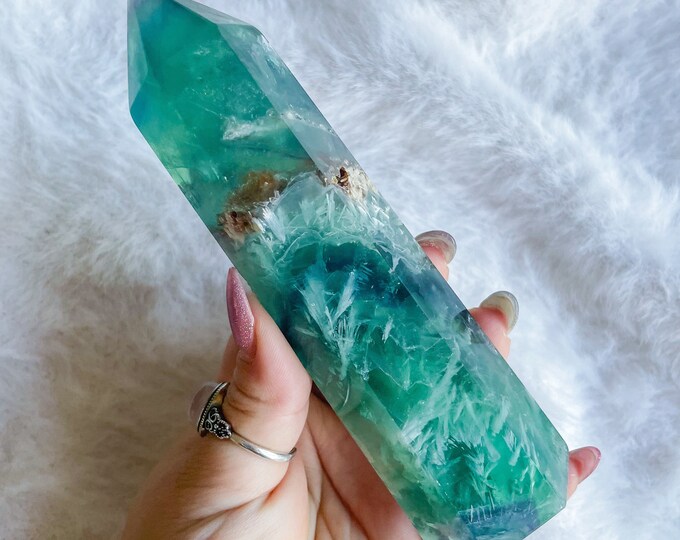 fluorite crystal tower healing crystal home decoration