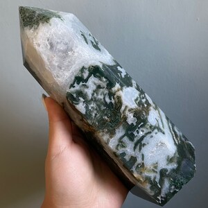 Moss agate crystal tower | moss agate home decoration | moss agate ornament | healing crystal | birthstone gifts| wedding anniversary gift