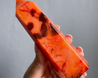 Carnelian crystal tower | Carnelian stone home decoration | carnelian stone healing crystal | birthstone gifts| wedding anniversary gift