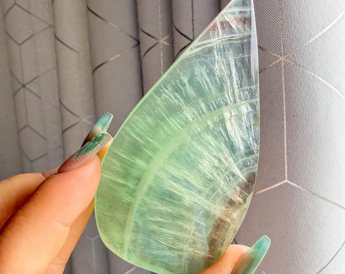 Green fluorite flame point healing crystal home decoration meditation | gift for her |gift for him |crystal gift