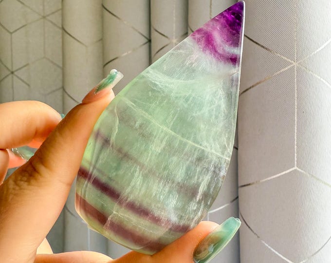 Green fluorite flame point healing crystal home decoration meditation | gift for her |gift for him |crystal gift