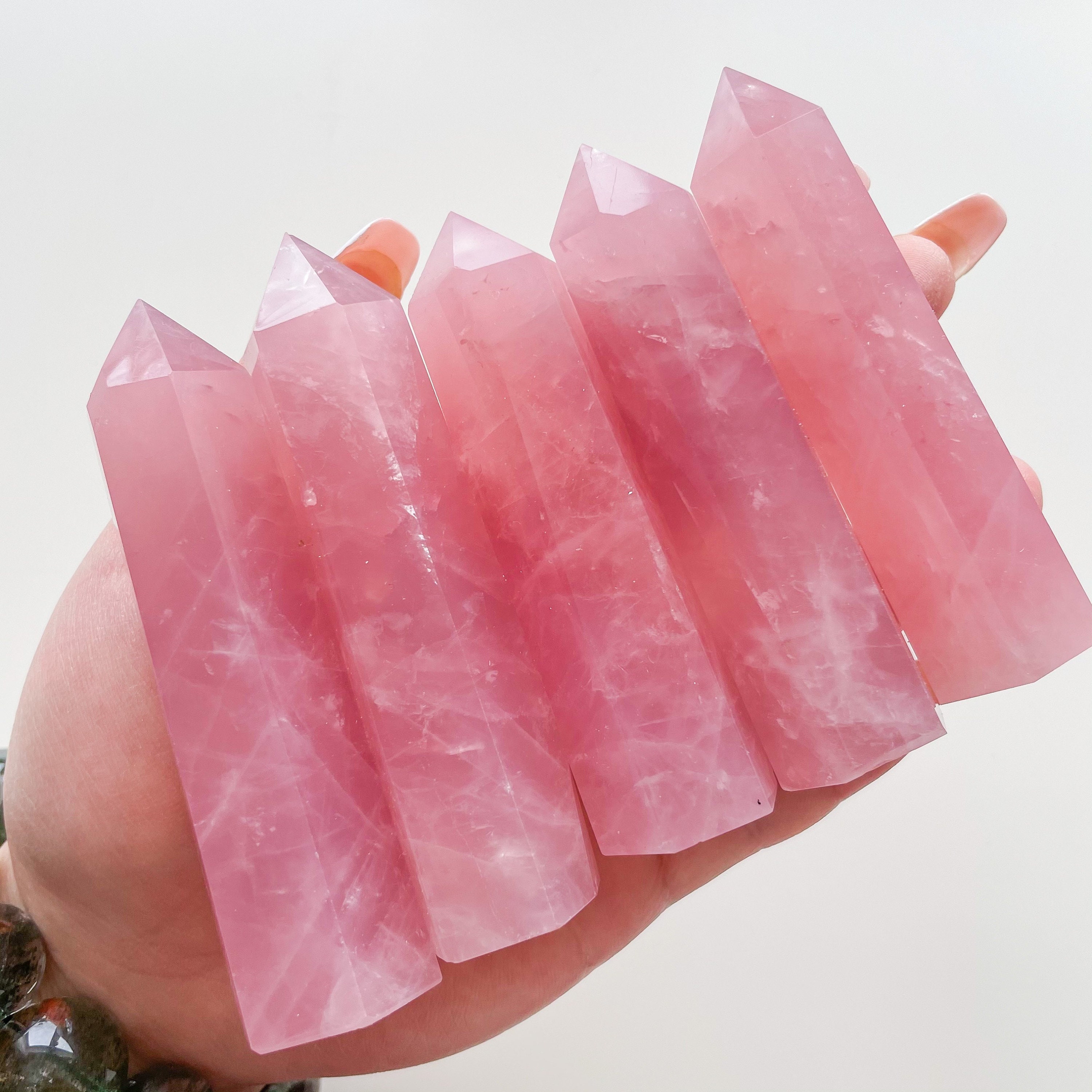 Rose quartz high quality crystal tower healing crystal Etsy