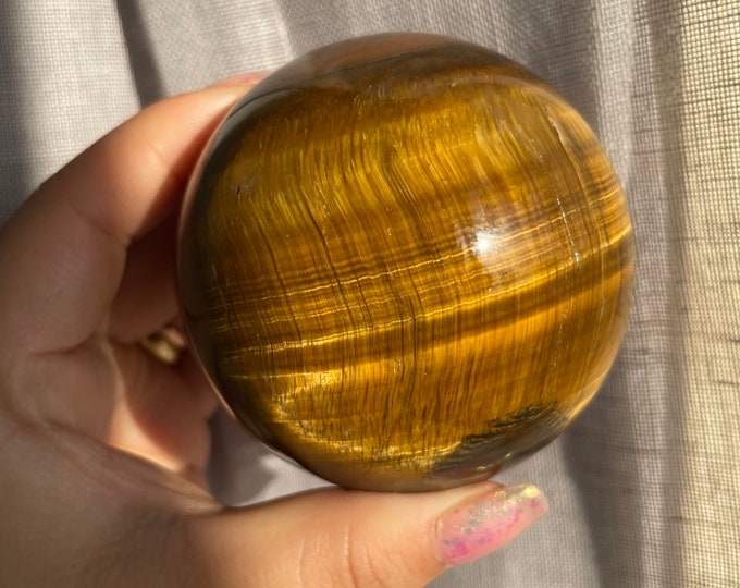 Tigers eye sphere | Rare found IRON tigers eye sphere home decoration |high quality crystal | birthstone gifts| wedding anniversary gift