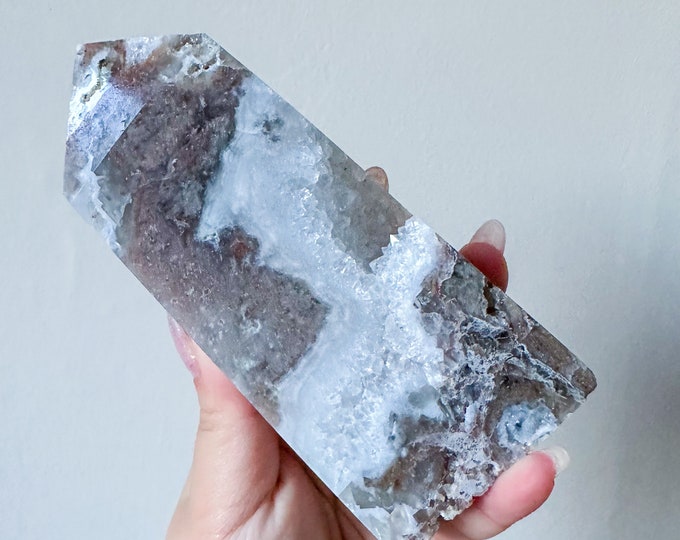 Matrix fluorite with quartz and calcite | rare fluorite crystal tower healing crystal