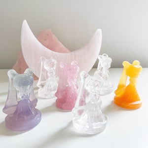 Crystal sailor moon | natural crystal sailor moon sculpture home decoration