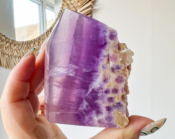 Fluorite crystal tower | Fuchsia fluorite |silk fluorite | pink fluorite | purple fluorite  crystal tower healing crystal home decoration