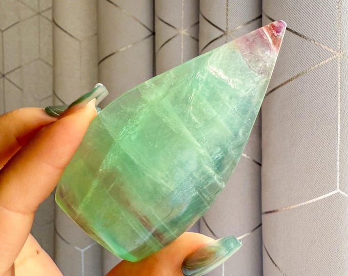 Green fluorite flame point healing crystal home decoration meditation | gift for her |gift for him |crystal gift